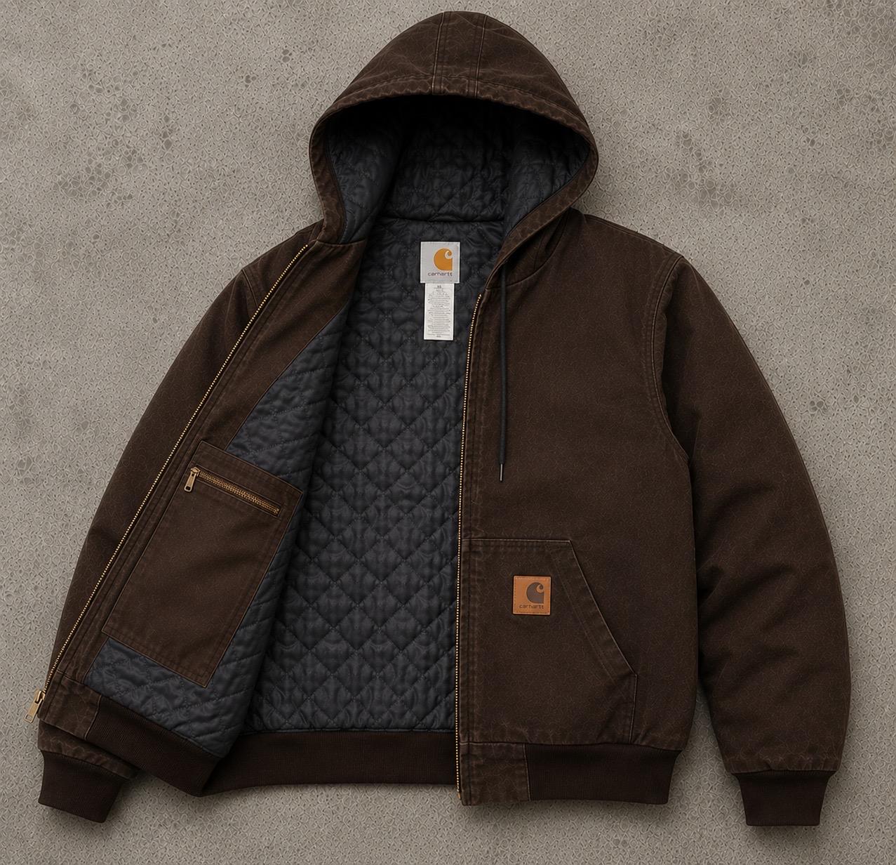 Carhartt ブラウン フード付きジャケット Carhartt brown jacket - Etsy 日本