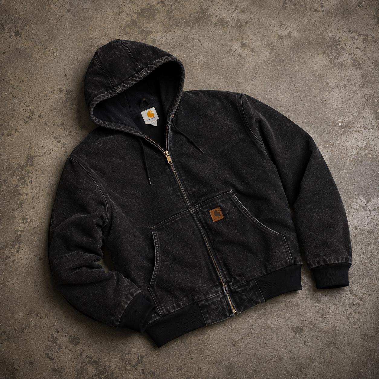 Carhartt アクティブジャケット ビンテージ J130 BLK Vintage Carhartt J130 BLK Active Jacket | Black Duck Canvas Hooded