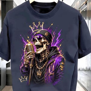 Rap-skelettsångare PNG: Hiphop-skallemikrofongrafik, gotisk musikartist urban gatukonst (digital nedladdning)