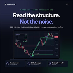StructureFlow SMC Indicator TradingView + MT5 | ICT Order Blocks, Fvg, Bos CHoCH, Liquidity Sweep | Forex Gold