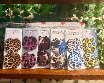 Animal Print Car Coasters
