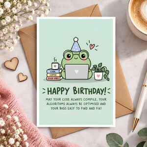 Coder Happy Birthday Card | Programmer | Developer | Funny Coding Birthday Card | Geeky | Nerdy | Personalised Card