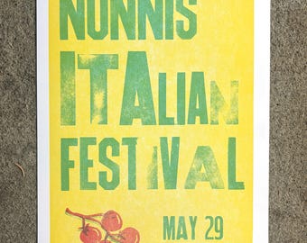 Nonni's Italian Festival Letterpress Print