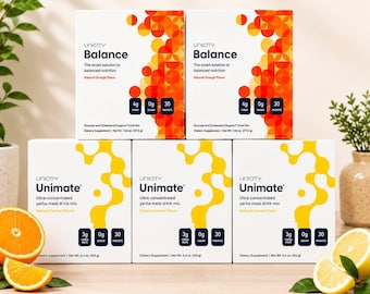 Preparati per bevande Unicity Balance all'arancia e Unimate al limone (5 confezioni)