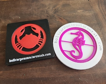 Custom 3D Printed Coaster, Personalized Logo Coaster, Business Branding Coaster, Custom Drink Coaster, Corporate Gift, Airbnb Decor