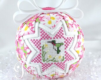 Handmade Hummingbird Quilted Ornament – Cross-Stitch Design