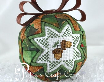 Fall Quilted Ornament: Handmade Autumn Acorn Ornament
