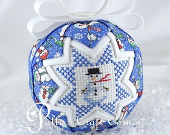Quilted Snowman Ornament: Handmade Winter Holiday Decoration