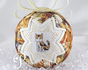 Quilted Cat Ornament: Handmade Kitten Ornament