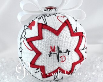 Handmade Doctor Ornament: Quilted Physician's Gift