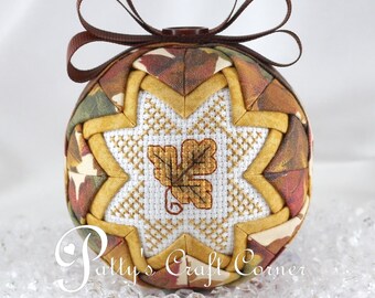 Fall Leaf Quilted Ornament - Autumn Decoration