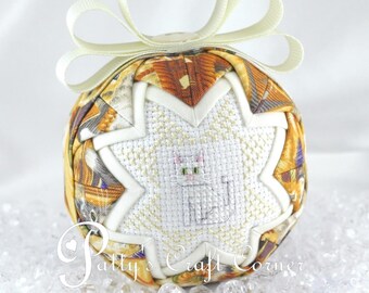 Quilted Cat Ornament: Handmade Kitten Ornament