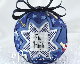 Aviation Pilot Military Quilted Keepsake Christmas Ornament