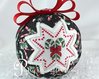 Candy Cane Quilted Christmas Ornament: Handmade Keepsake