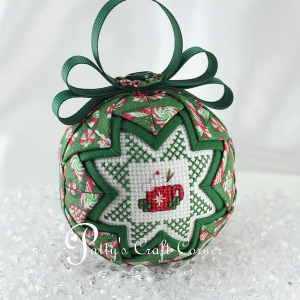 Quilted Christmas Keepsake Ornament - Hot Chocolate