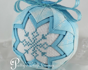 Quilted Ornament - Snowflake Ornament - Quilted Keepsake Ornament