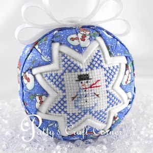 Snowman Ornament - Quilted Ornament - Winter Themed Ornament - Let It Snow / Snowman