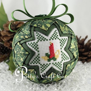 Christmas Candle Quilted Keepsake Ornament