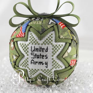 Handmade Quilted US Army Ornament: Military Gift