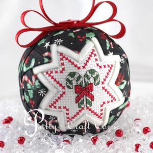 Candy Cane Quilted Ornament - Keepsake Quilted Ornament
