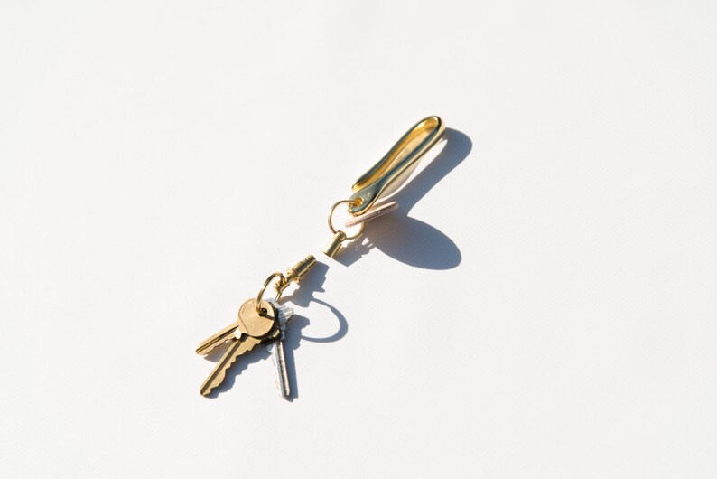 Key Hook With Quick Release Key Ring Solid Brass Machined Etsy