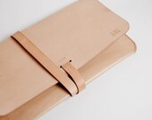 Leather MacBook Air 11" Case/Portfolio - Nude(Natural) color  Made from veg tan leather, 100% hand stitched.