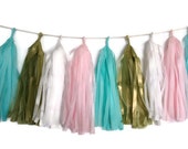 Tissue Paper Tassel Garland - Nursery - Wedding Decorations - Party Decorations - Birthday Decorations - Photo Prop - Tassle Garland