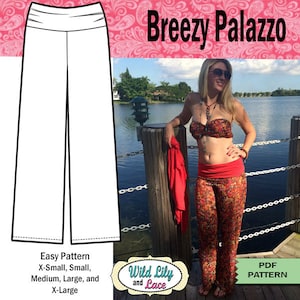 PALAZZO PANT PATTERN easy sewing pattern, pant pattern, knit pant pattern