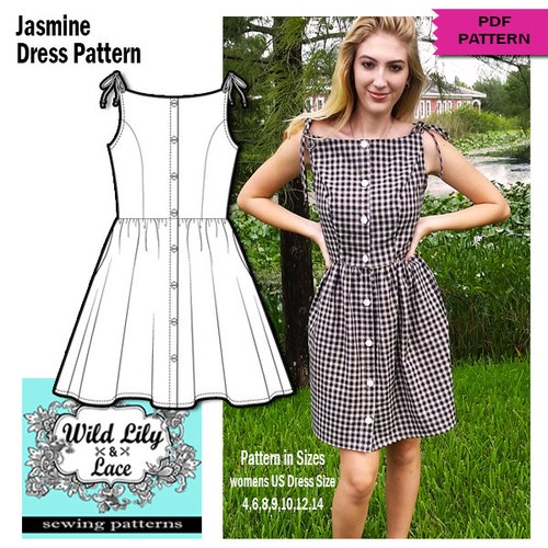 DRESS PATTERN Simple Sewing Button Front Dress Etsy