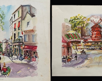 1960s Paris Watercolor Prints Puillery