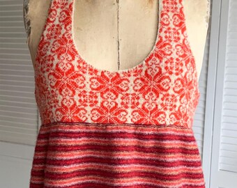 Top de cuello halter de mezcla de lana con estampado naranja de Free People