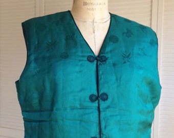 Vintage Chinese Green Quilted Vest