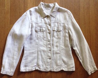 linen jean jacket womens