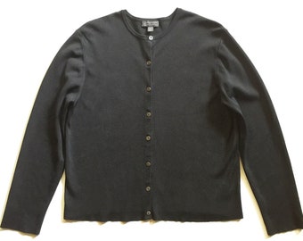 black silk cardigan