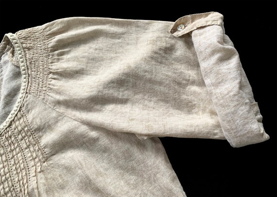 Natural Cotton Dobby Dress with Pintuck and Faggo… - image 6