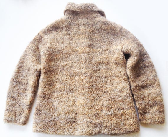 Hand Knitted Mohair Cardigan Oatmeal Heather - image 2