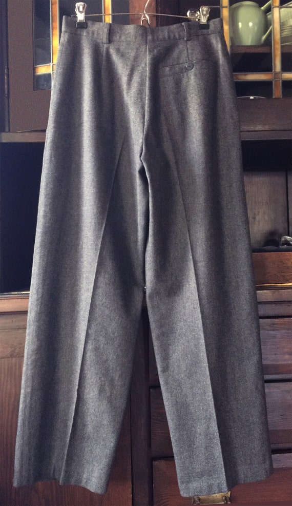 1980’s Escada Grey Wide Leg Wool Trousers - image 4