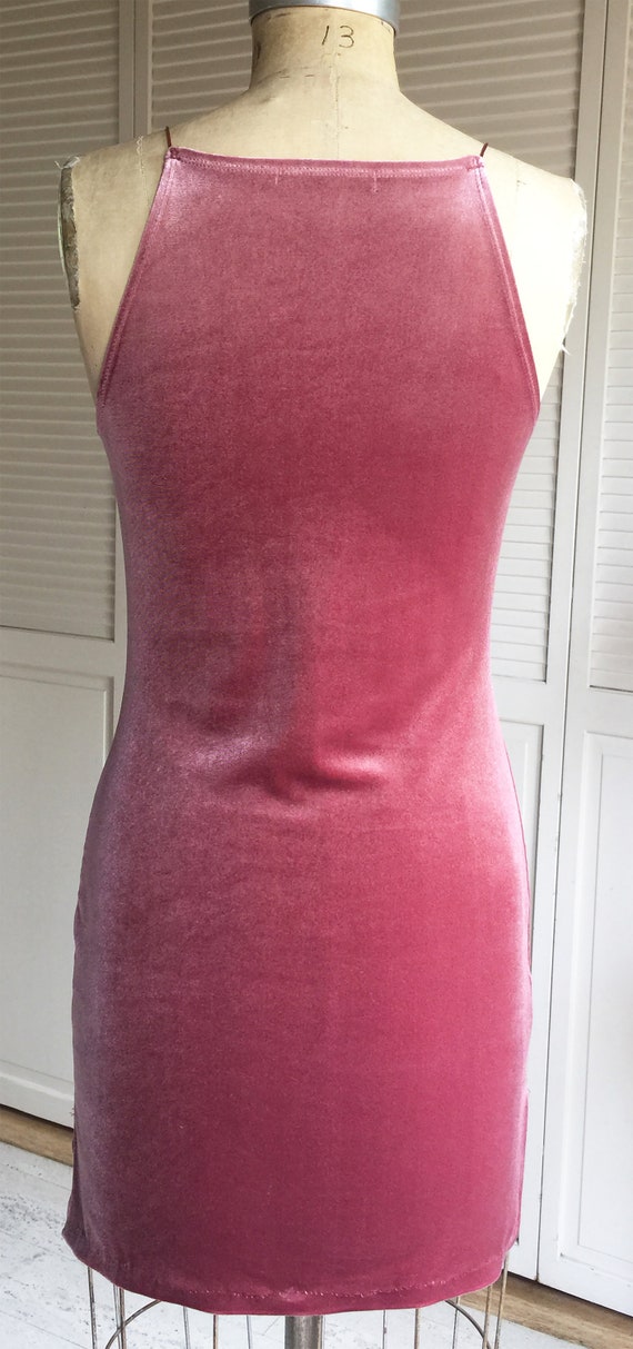 Dusty Rose Stretch Velvet Sheath Minimalist - image 2