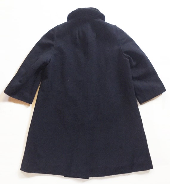 Vintage 1950s Navy Silk Faille Flared Coat Velvet… - image 4