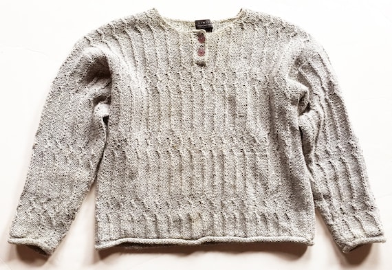 Heather Taupe Vertical Textured Chunky Knit Sweate