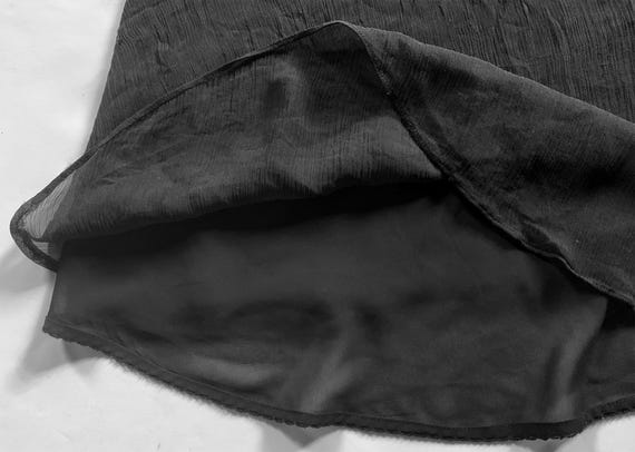 Black Silk Crepe Chiffon Camisole Top - image 5