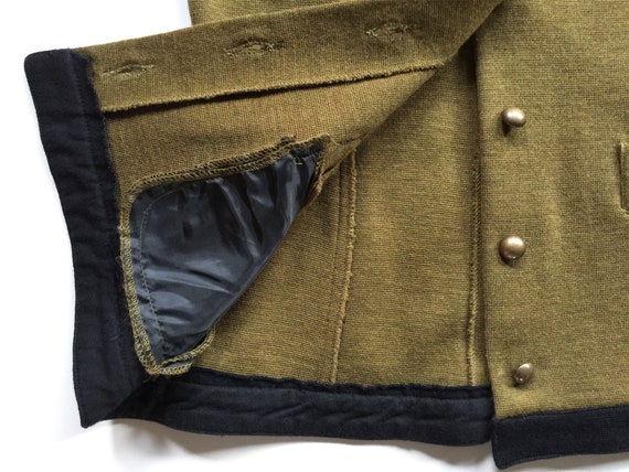 Vintage 1980s Olive Wool Doubleknit Jacket Adrien… - image 6