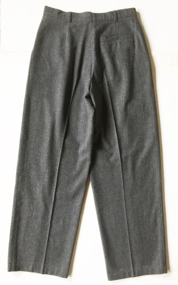 1980’s Escada Grey Wide Leg Wool Trousers - image 2