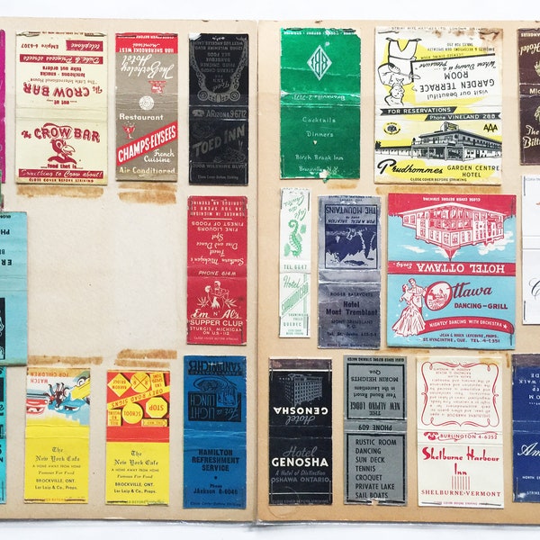 Vintage 1940s Matchbook Collection