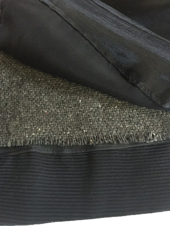 Vintage 1950s Navy Silk Faille Flared Coat Velvet… - image 6