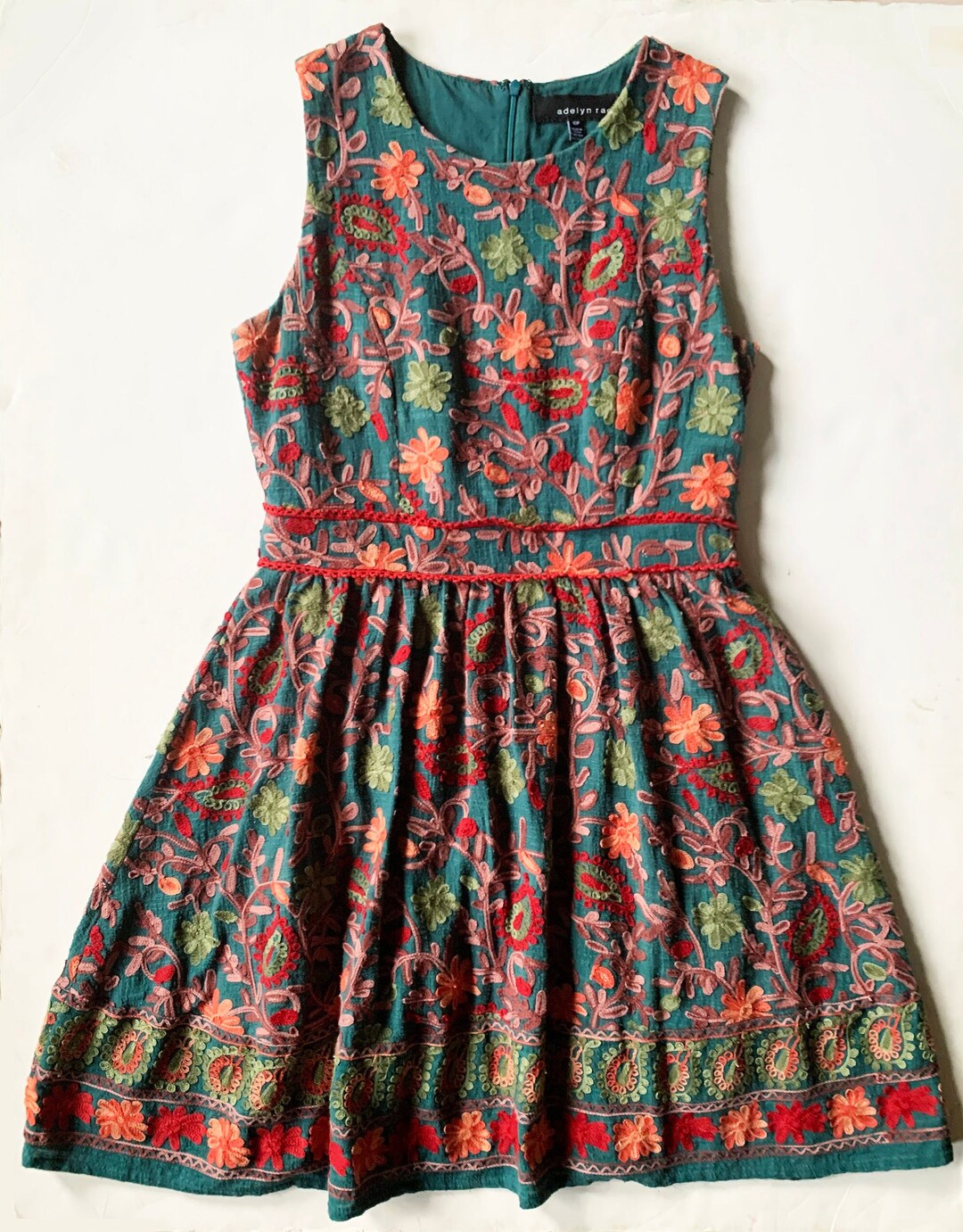 Green Brown Mul cotton dress (Top) main image 1