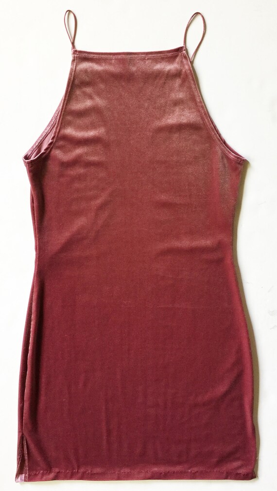 Dusty Rose Stretch Velvet Sheath Minimalist - image 4