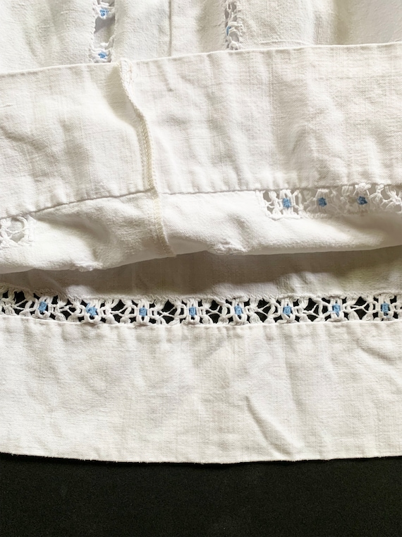 Vintage White Linen Tablecloth Skirt - image 8