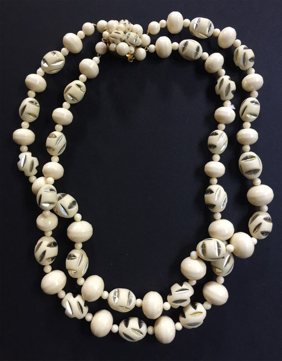 Ivory bead necklace vintage sale