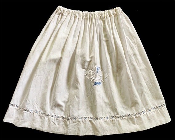 Vintage White Linen Tablecloth Skirt - image 1